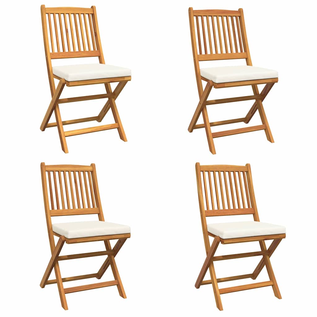 Sklopiva stolica s jastukom 4 pcs Bijelo 49 x 57,5 x 92 cm
