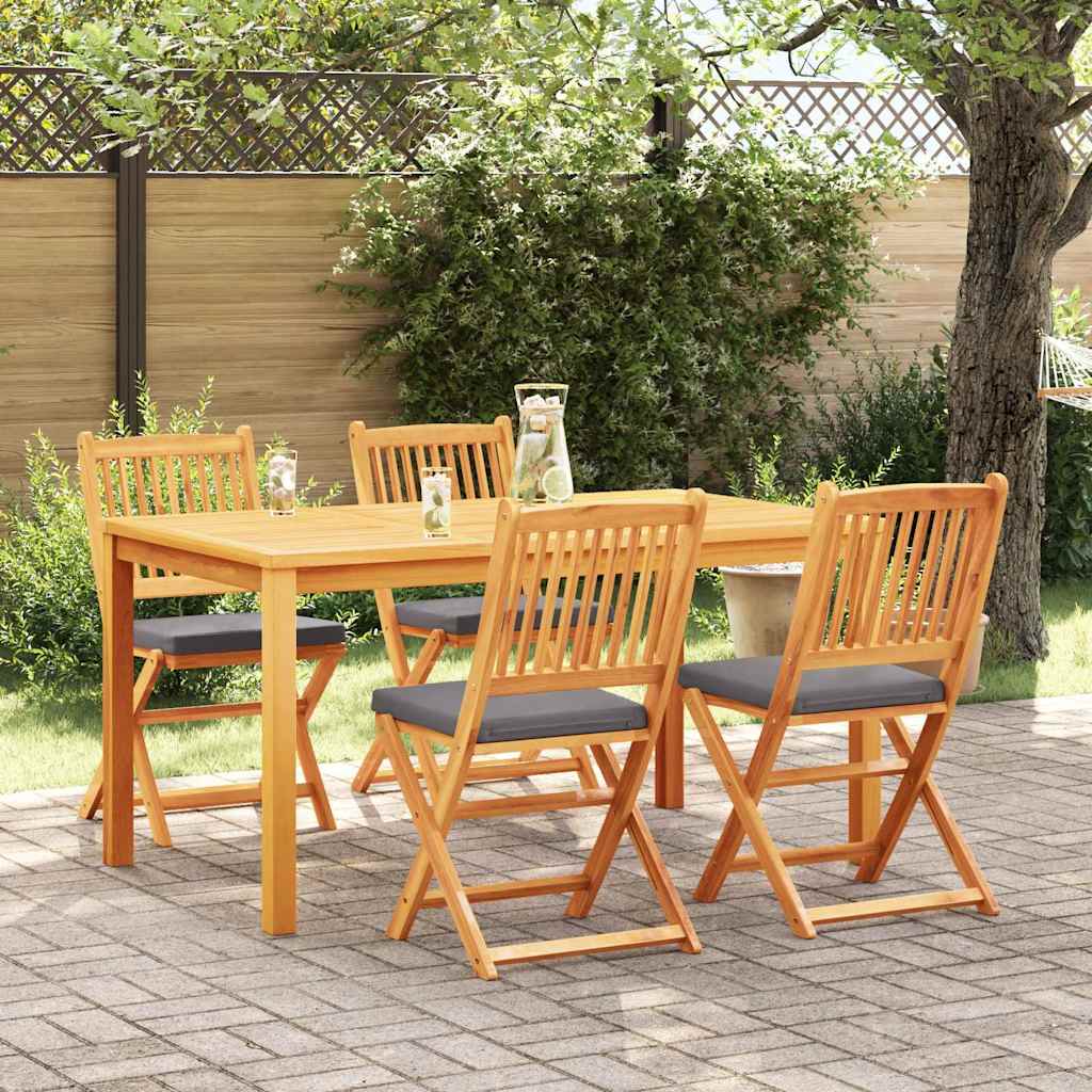 Sklopiva stolica s jastukom 4 pcs Siva 49 x 57,5 x 92 cm