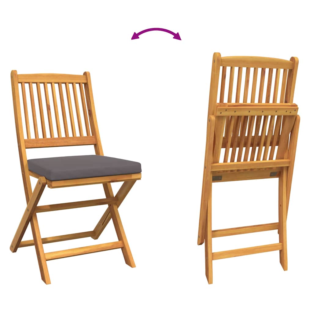 Sklopiva stolica s jastukom 4 pcs Siva 49 x 57,5 x 92 cm