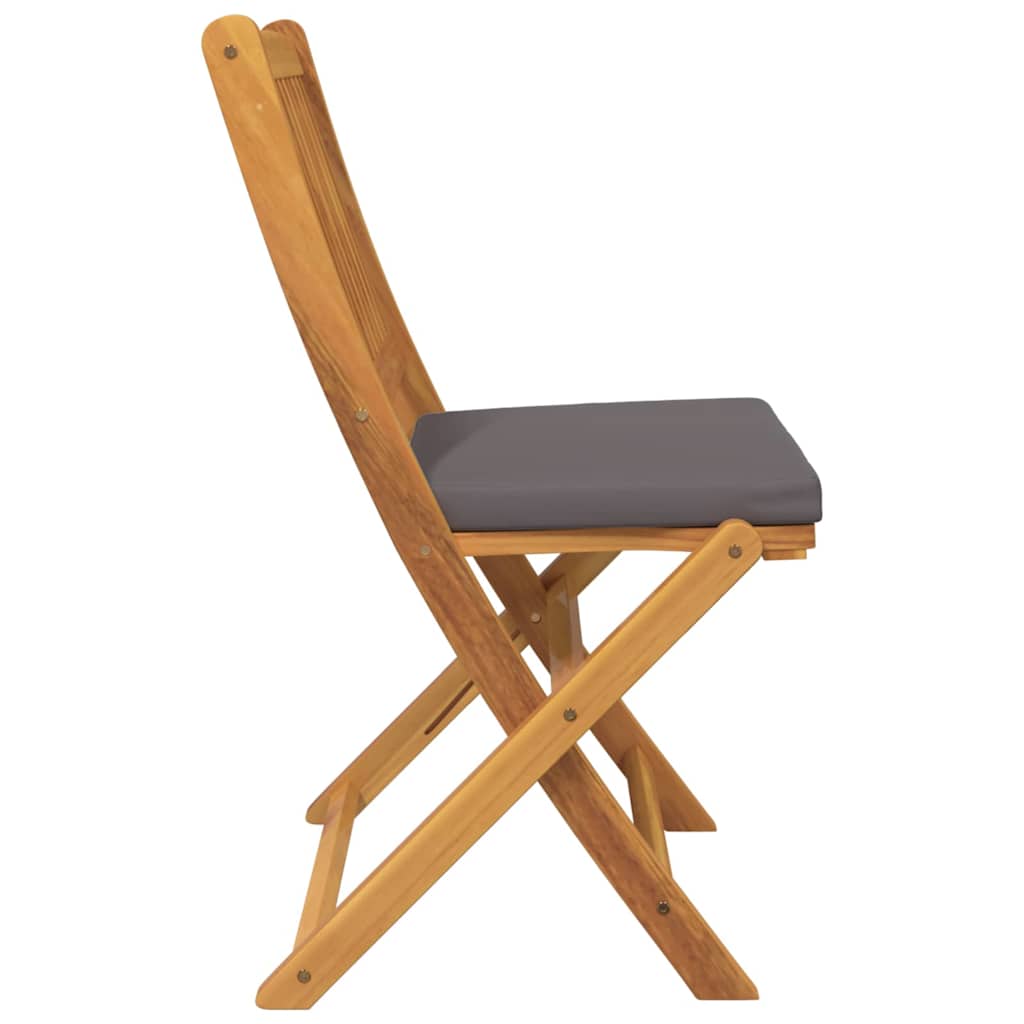 Sklopiva stolica s jastukom 4 pcs Siva 49 x 57,5 x 92 cm