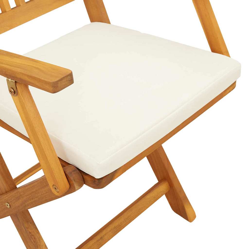 Sklopiva stolica s jastukom 4 pcs Bijelo 49 x 57,5 x 92 cm
