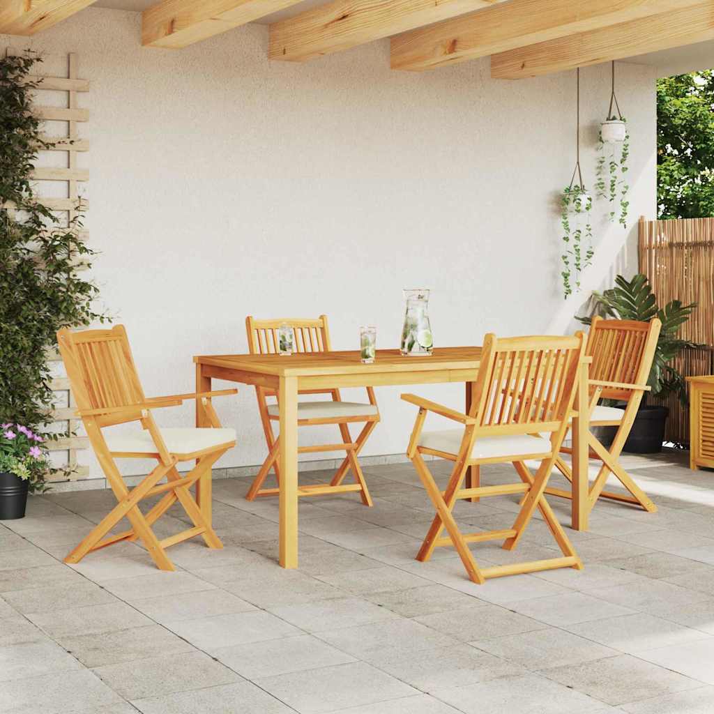 Sklopiva stolica s jastukom 4 pcs Bijelo 49 x 57,5 x 92 cm