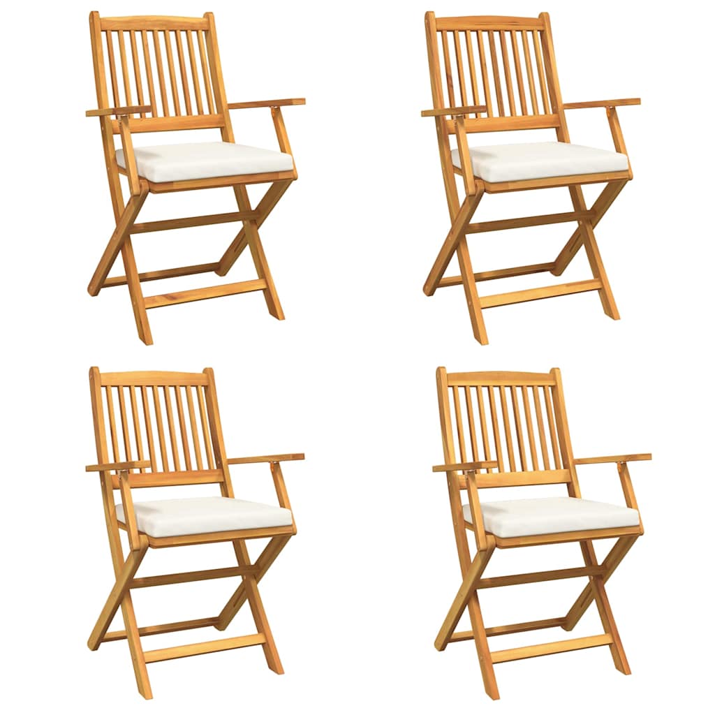 Sklopiva stolica s jastukom 4 pcs Bijelo 49 x 57,5 x 92 cm