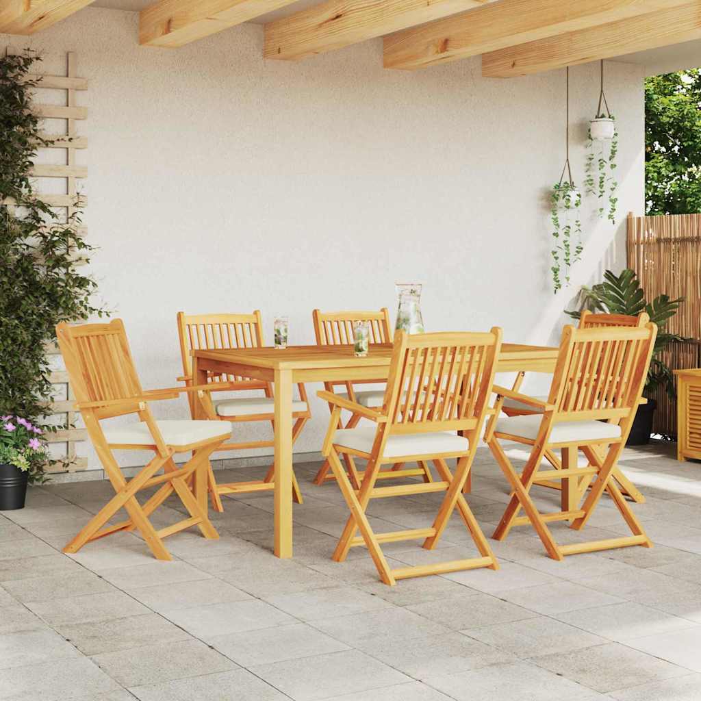 Sklopiva stolica s jastukom 6 pcs Bijelo 49 x 57,5 x 92 cm