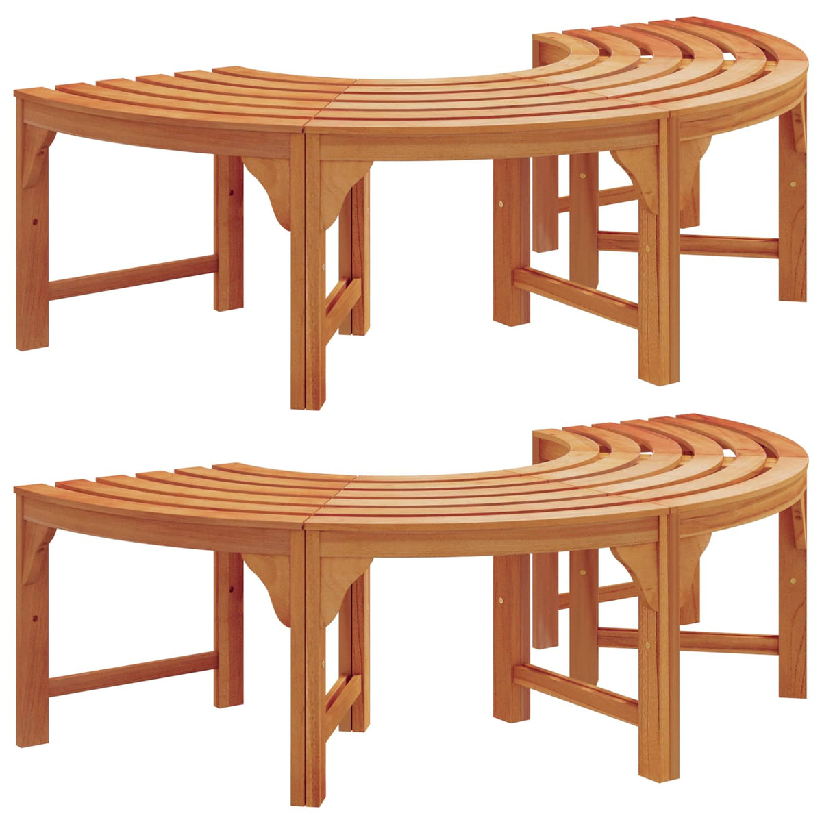 Klupa pod drvetom 2 pcs Prirodna 160 x 80 x 45cm