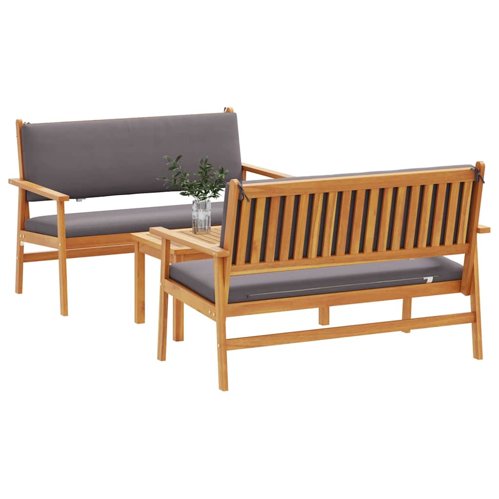 Sjedeća garnitura za vrt 3 pcs Smeđa 120 x 65,5 x 79 cm