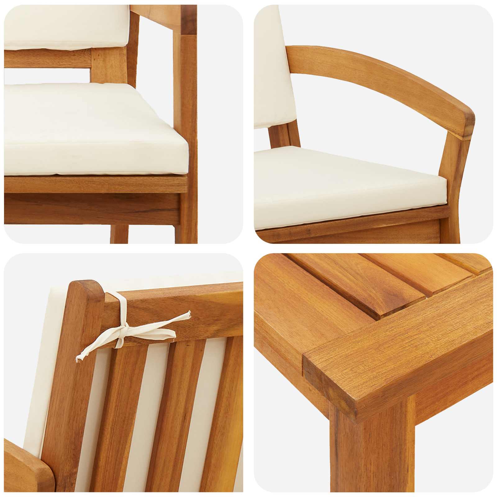 Bistro set s jastukom 5 pcs Smeđa Poliester