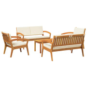Bistro set s jastukom 5 pcs Smeđa Poliester