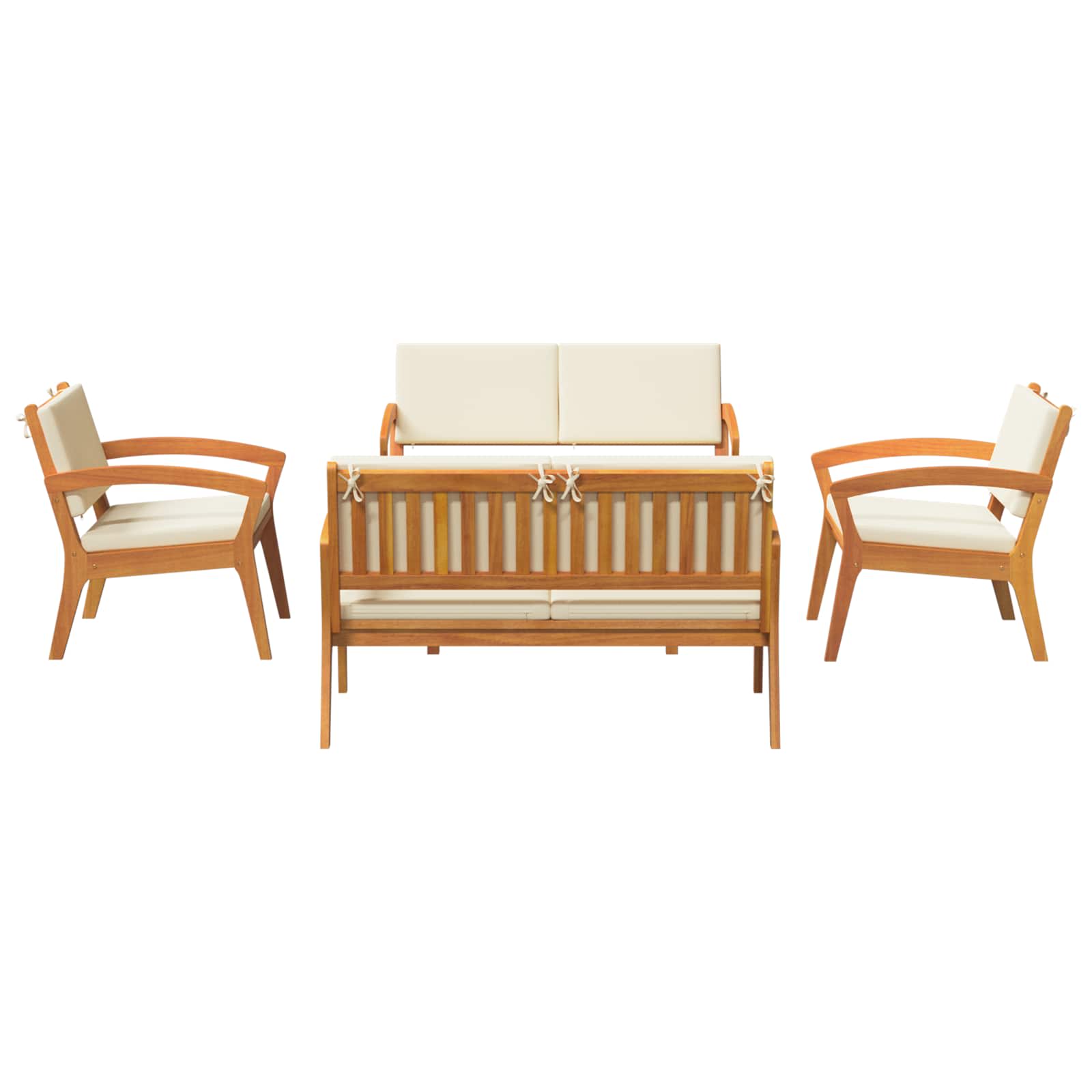 Bistro set s jastukom 5 pcs Smeđa Poliester