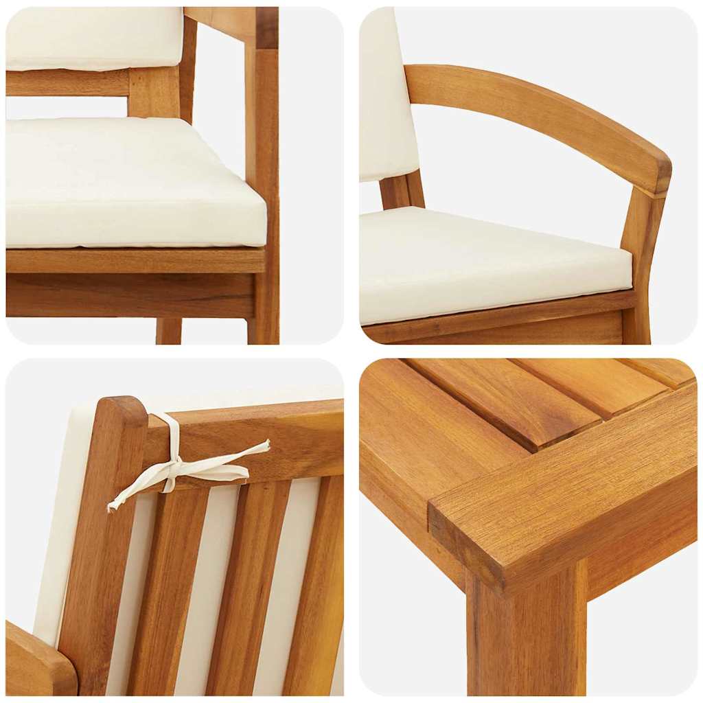 Bistro set s jastukom 5 pcs Smeđa Poliester