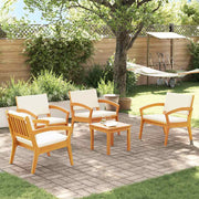 Bistro set s jastukom 5 pcs Smeđa Poliester