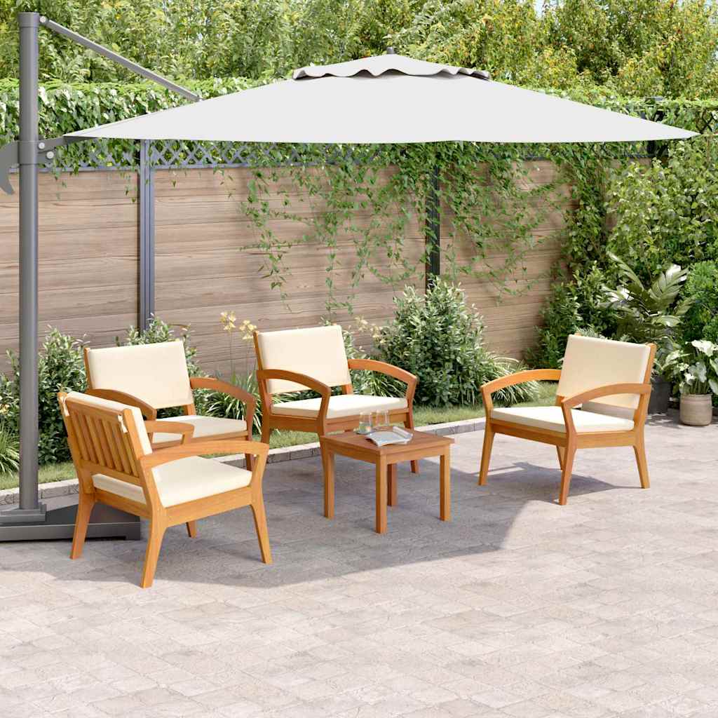 Bistro set s jastukom 5 pcs Smeđa Poliester