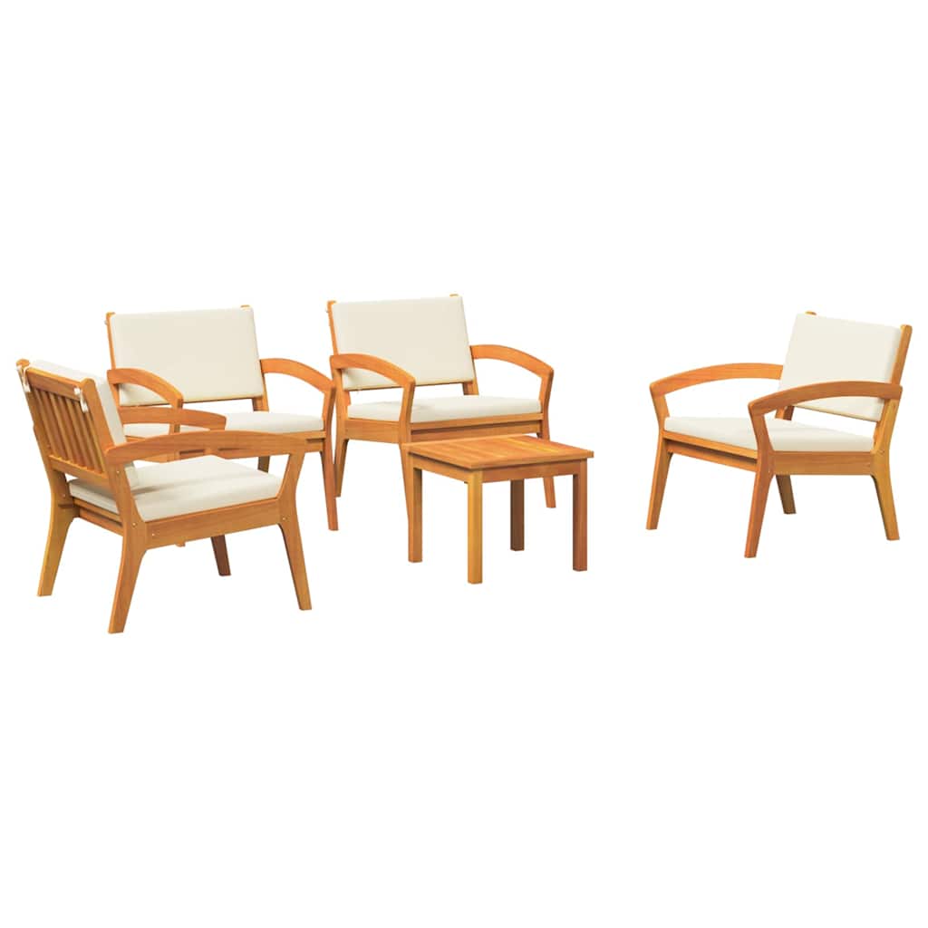 Bistro set s jastukom 5 pcs Smeđa Poliester