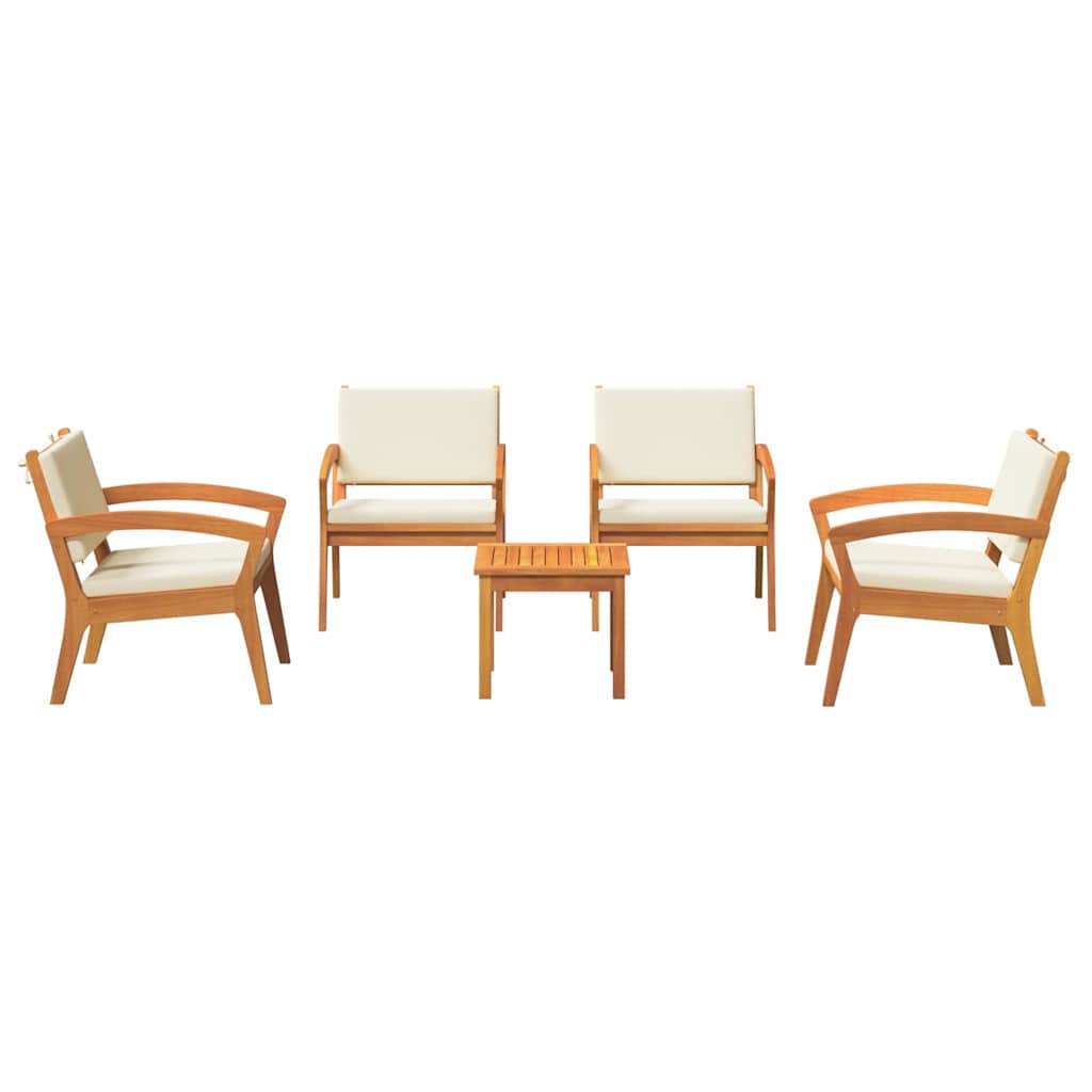 Bistro set s jastukom 5 pcs Smeđa Poliester