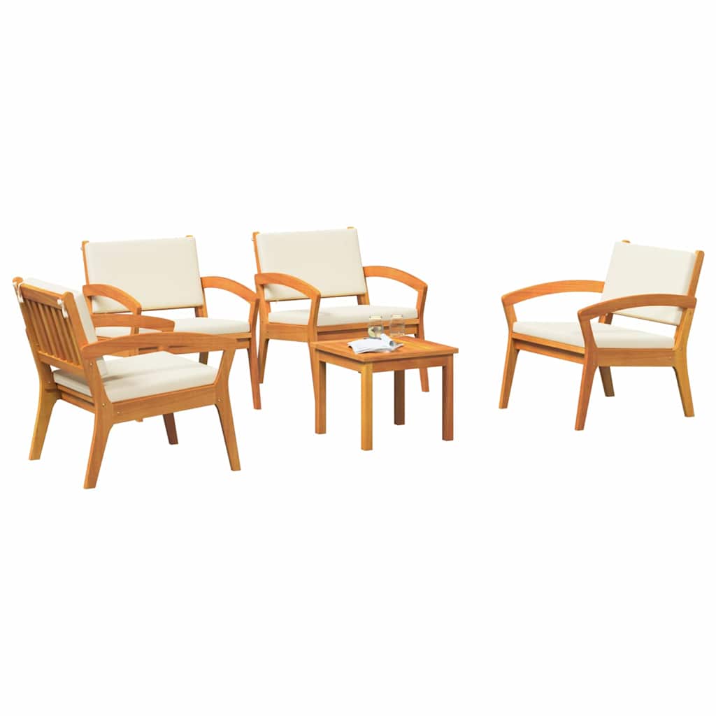 Bistro set s jastukom 5 pcs Smeđa Poliester