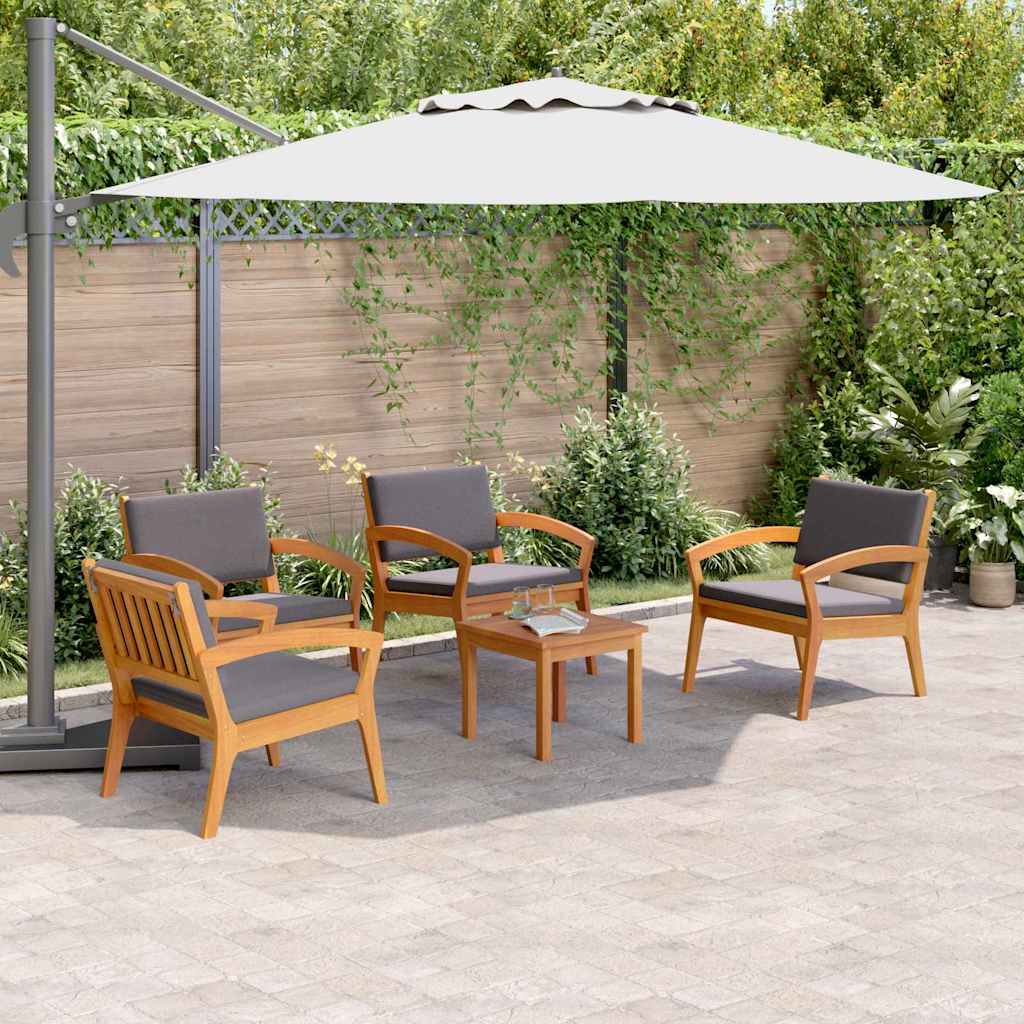 Bistro set s jastukom 5 pcs Smeđa Poliester
