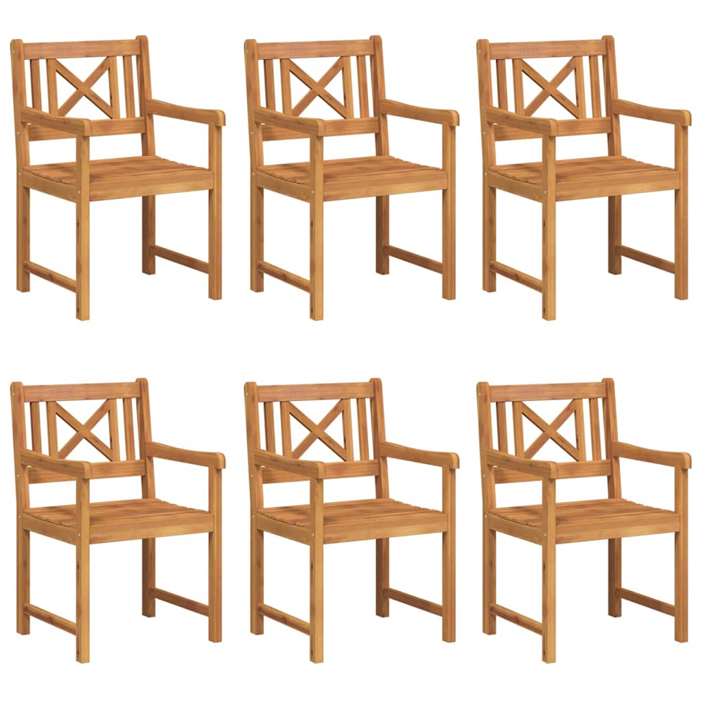 Vanjska klupa 6 pcs Prirodna 56 x 55,5 x 90 cm