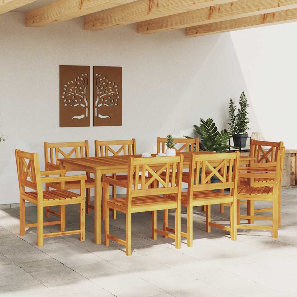 Vanjska klupa 8 pcs Prirodna 56 x 55,5 x 90 cm