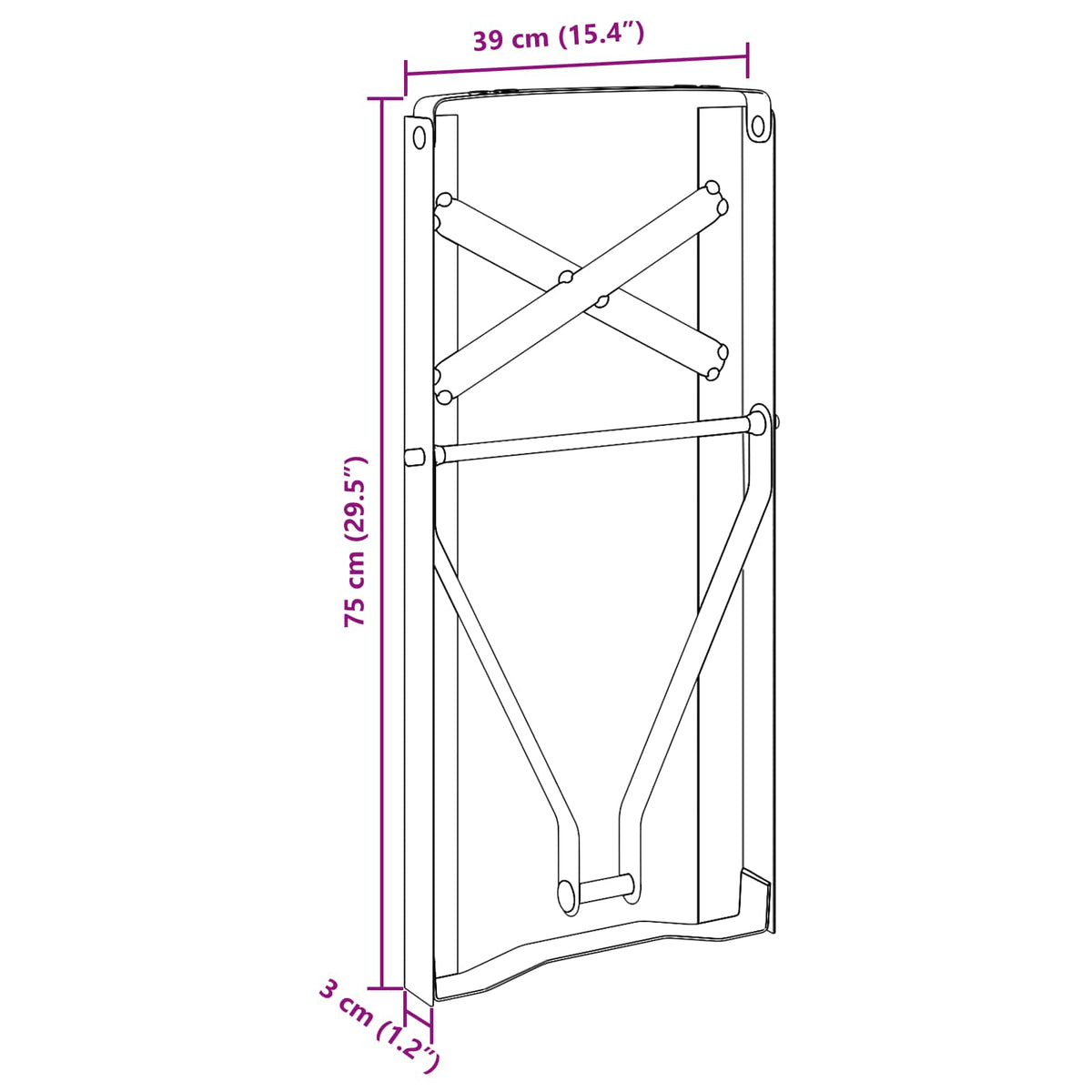 Noga za Pivski Stol 2 pcs Crna 39 x 3 x 75 cm