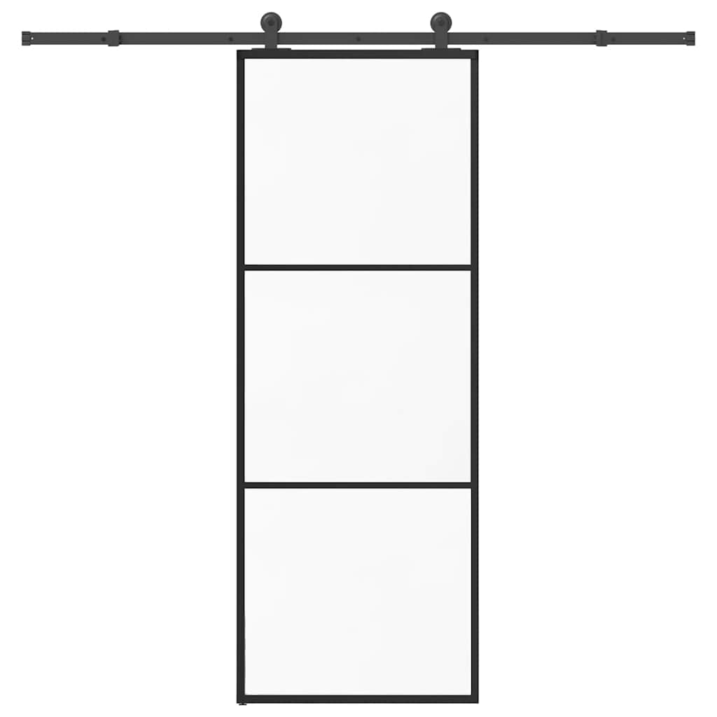 Klizna vrata s priborom 76 x 205 cm od ESG stakla i aluminija