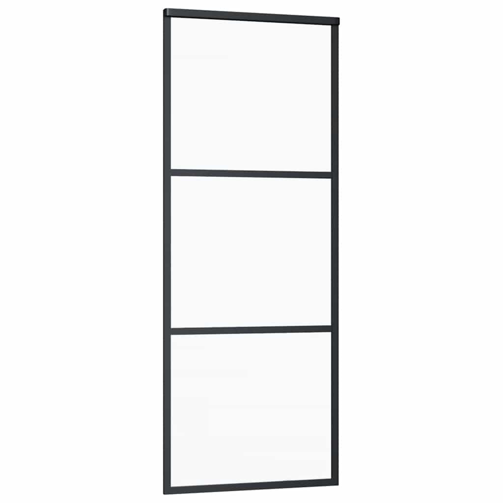 Klizna vrata s priborom 76 x 205 cm od ESG stakla i aluminija