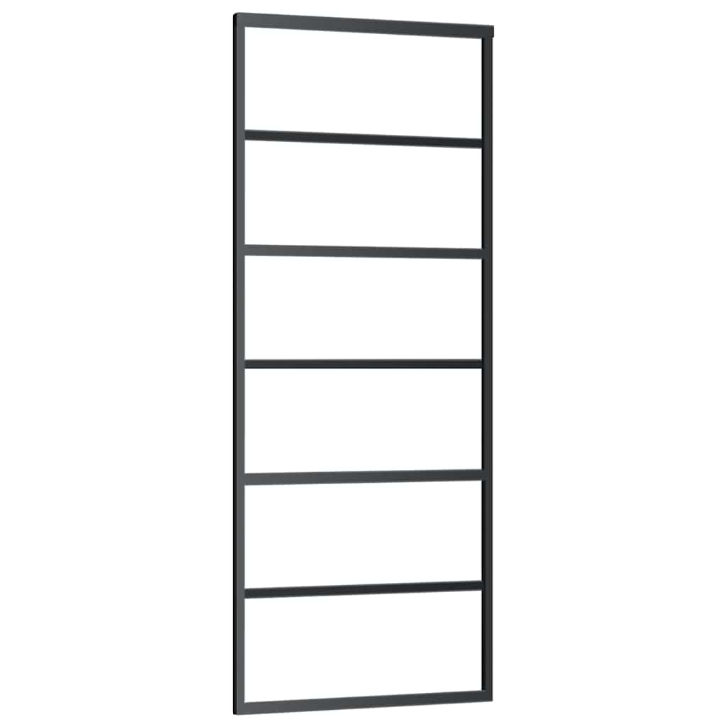 Klizna vrata s priborom 76 x 205 cm od ESG stakla i aluminija