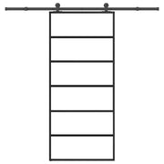 Klizna vrata s priborom 90 x 205 cm od ESG stakla i aluminija