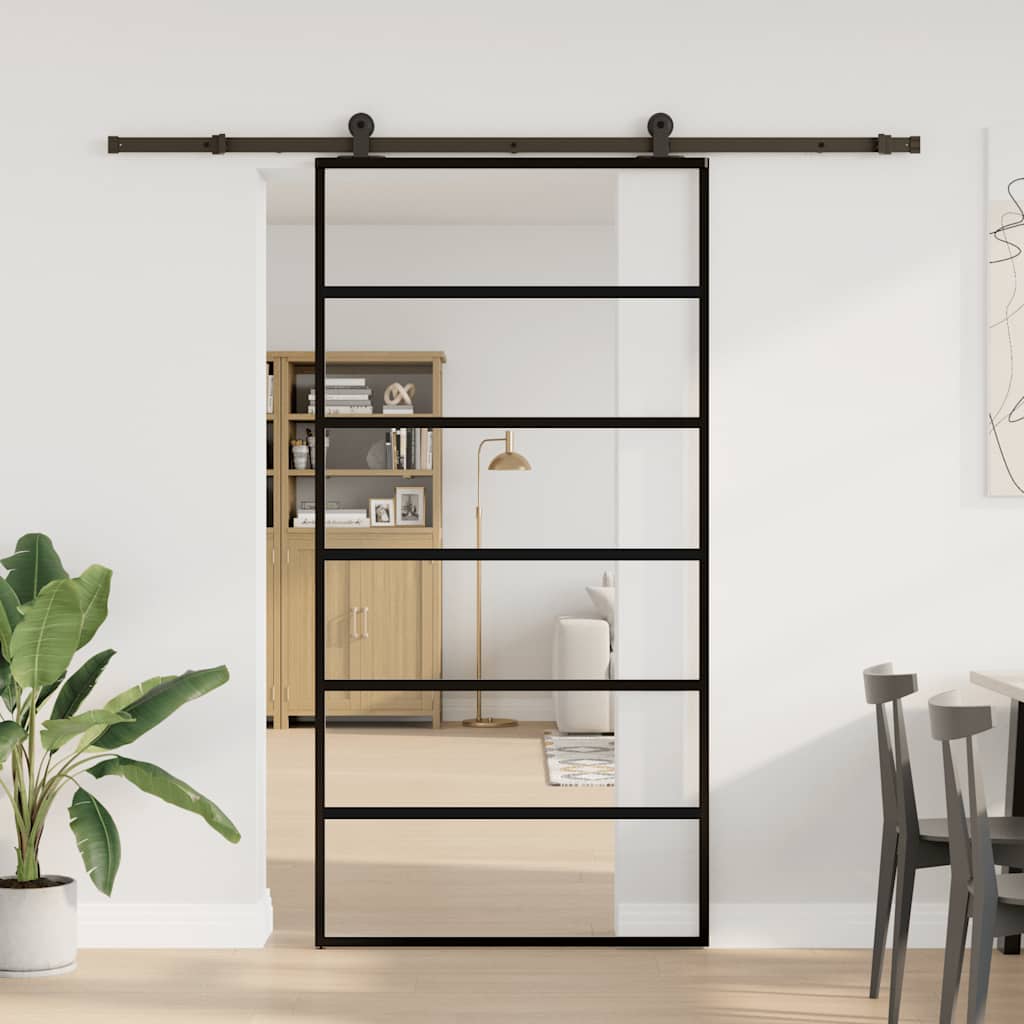 Klizna vrata s okovom 102x205 cm ESG staklo i aluminij