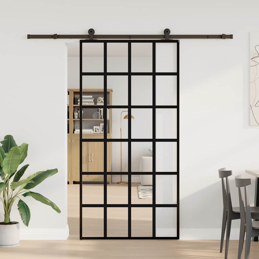 Klizna vrata s okovom 102x205 cm ESG staklo i aluminij