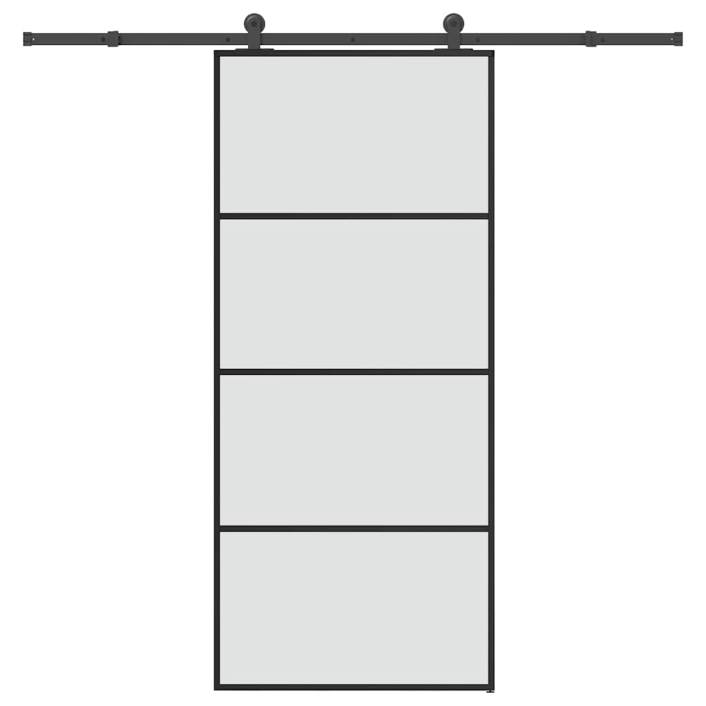 Klizna vrata s priborom 90 x 205 cm od ESG stakla i aluminija