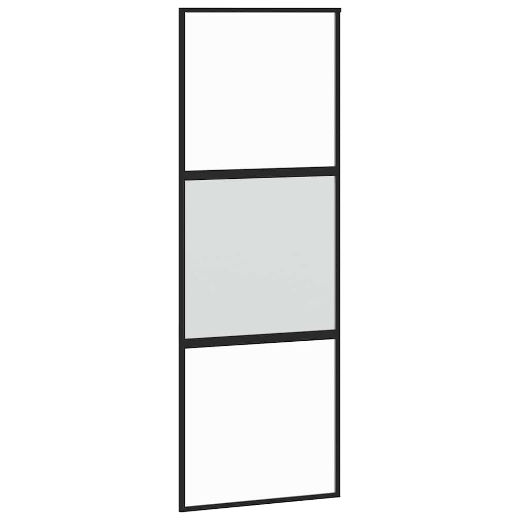 Klizna vrata s priborom 76 x 205 cm kaljeno staklo i aluminij