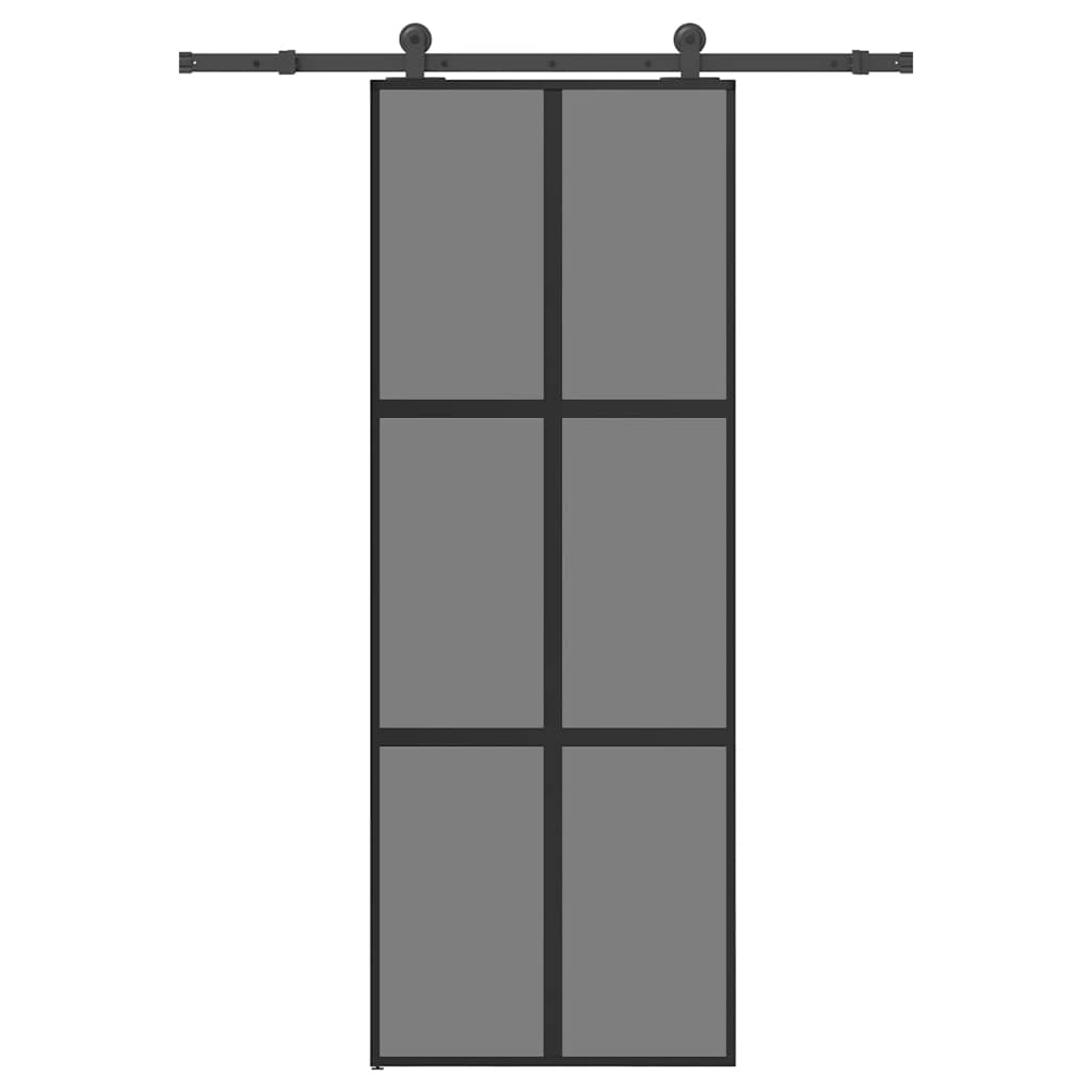 Klizna vrata s priborom 76 x 205 cm kaljeno staklo i aluminij