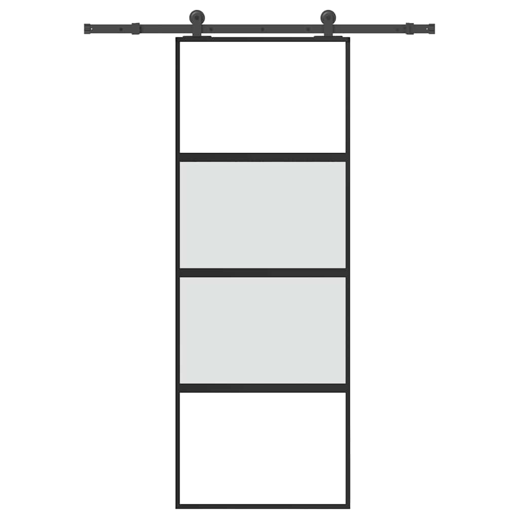 Klizna vrata s priborom 76 x 205 cm kaljeno staklo i aluminij