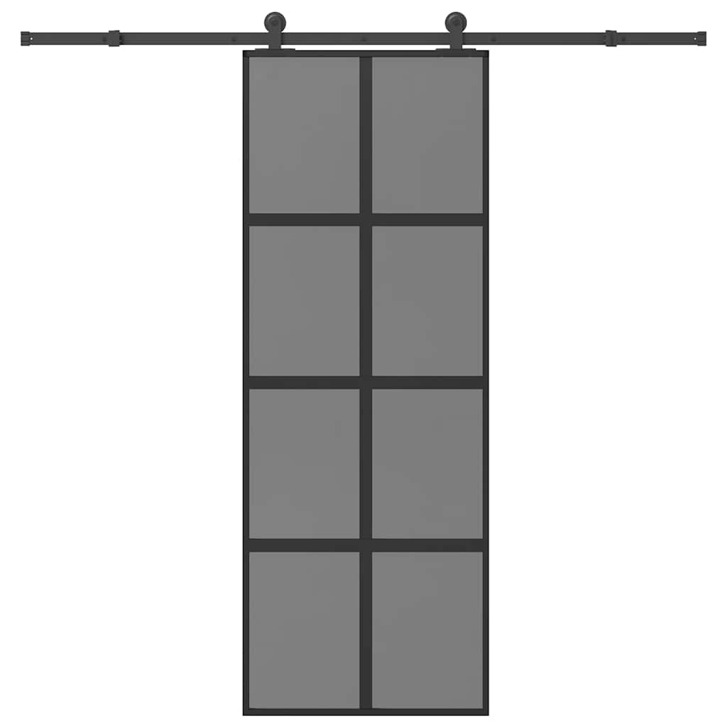 Klizna vrata s priborom 76 x 205 cm kaljeno staklo i aluminij
