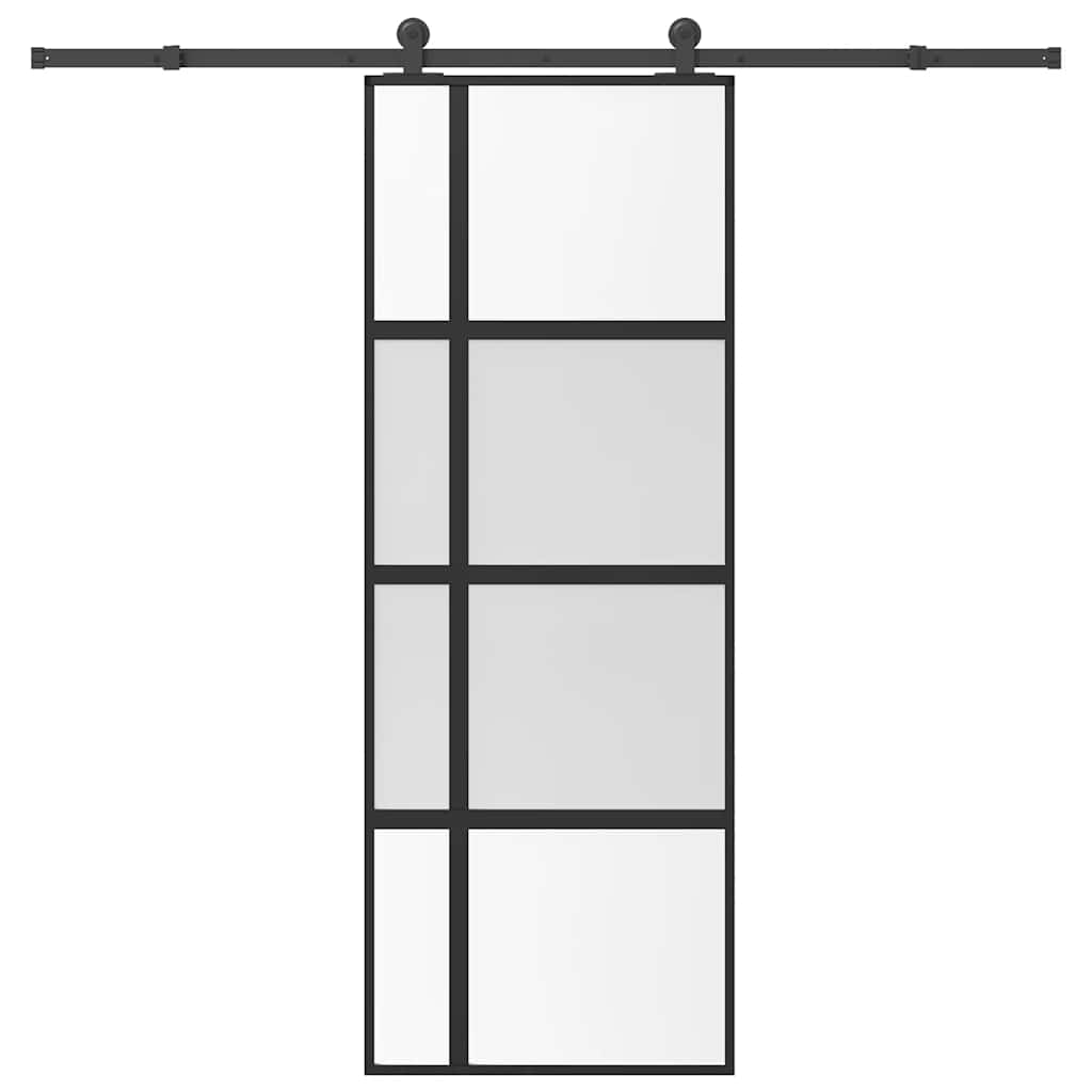 Klizna vrata s priborom 76 x 205 cm kaljeno staklo i aluminij