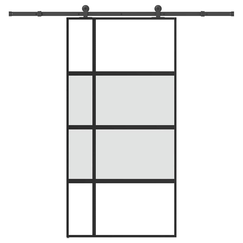 Klizna vrata s priborom 102,5x205 cm kaljeno staklo i aluminij
