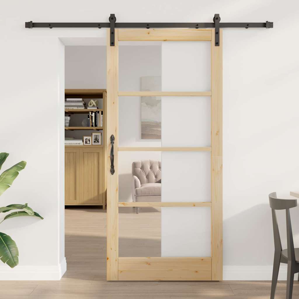 Klizna vrata ORKDAL Prirodna i crna 93 x 202 cm