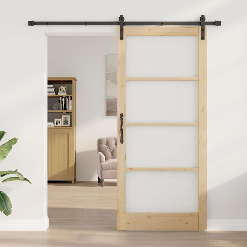 Klizna vrata ORKDAL Prirodna i crna 93 x 211 cm