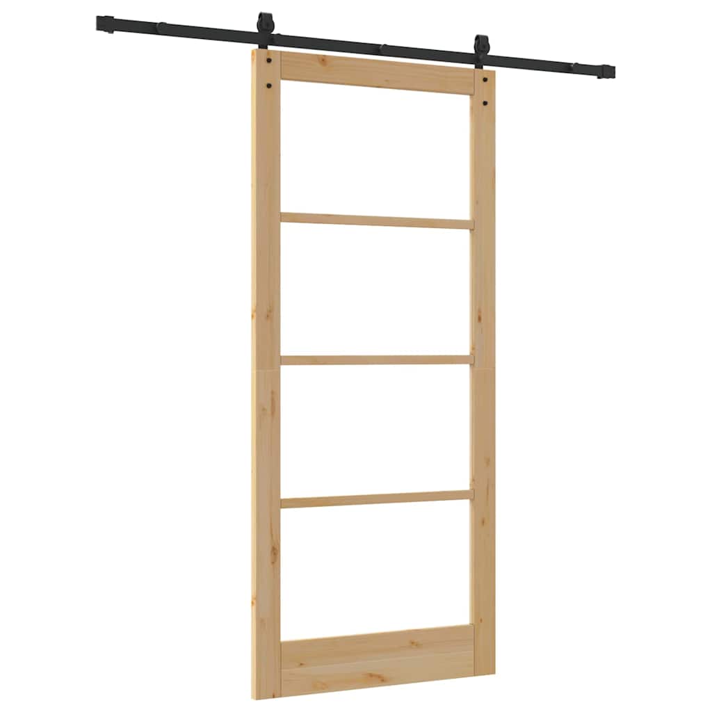 Klizna vrata ORKDAL Prirodna i crna 93 x 211 cm