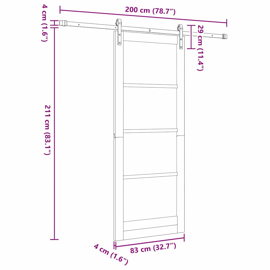 Klizna vrata ORKDAL Bijelo 83 x 211 cm