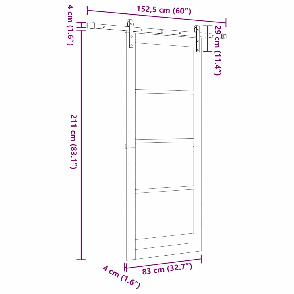 Klizna vrata ORKDAL Bijelo 83 x 211 cm