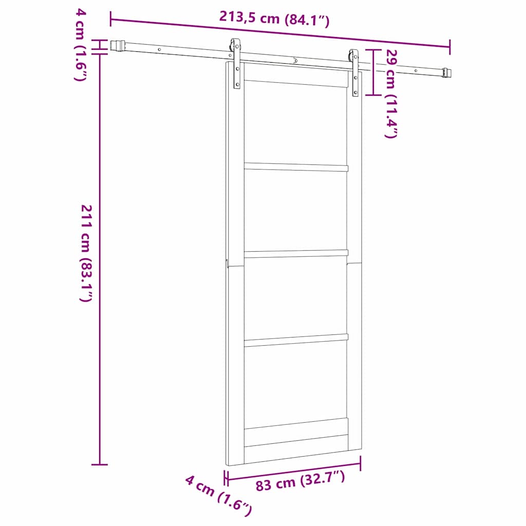 Klizna vrata ORKDAL Bijelo 83 x 211 cm