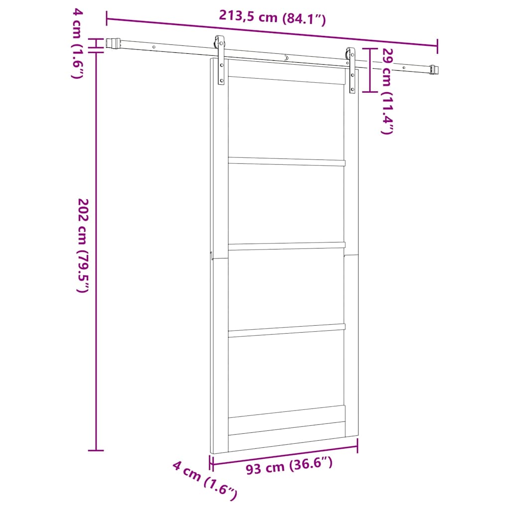 Klizna vrata ORKDAL Prirodna 93 x 211 cm