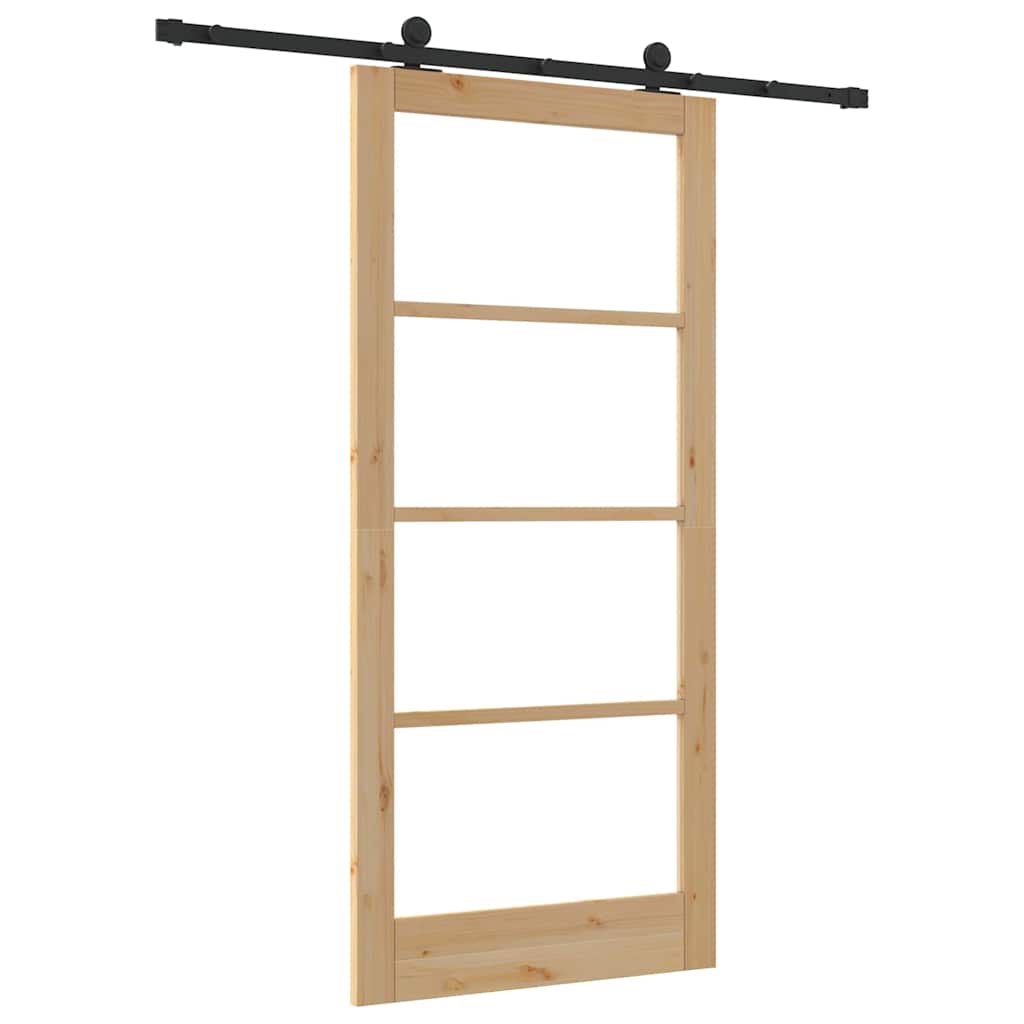 Klizna vrata ORKDAL Prirodna i crna 93 x 202 cm