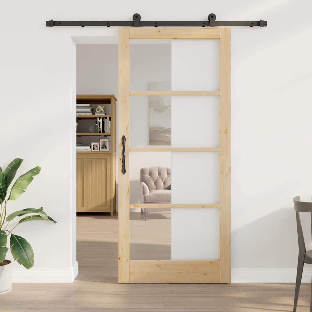 Klizna vrata ORKDAL Prirodna i crna 93 x 211 cm