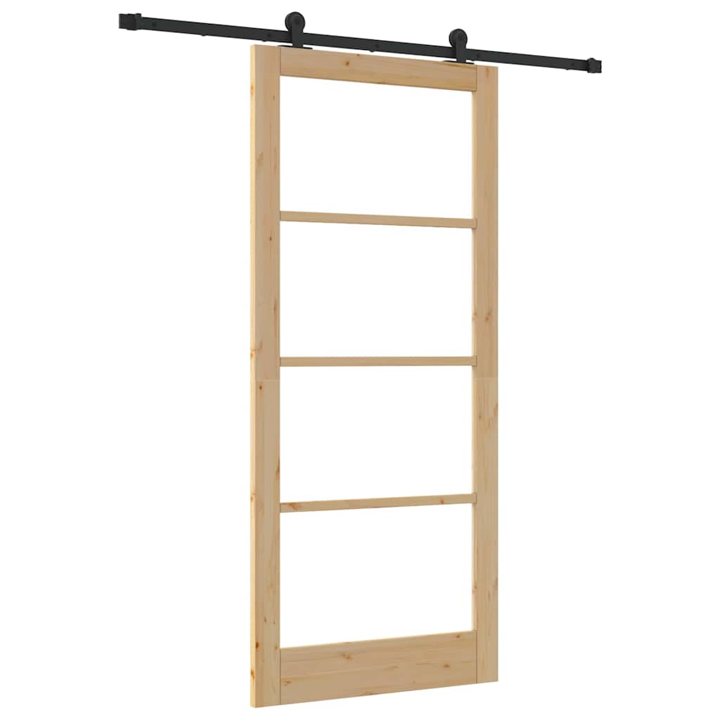 Klizna vrata ORKDAL Prirodna i crna 93 x 211 cm