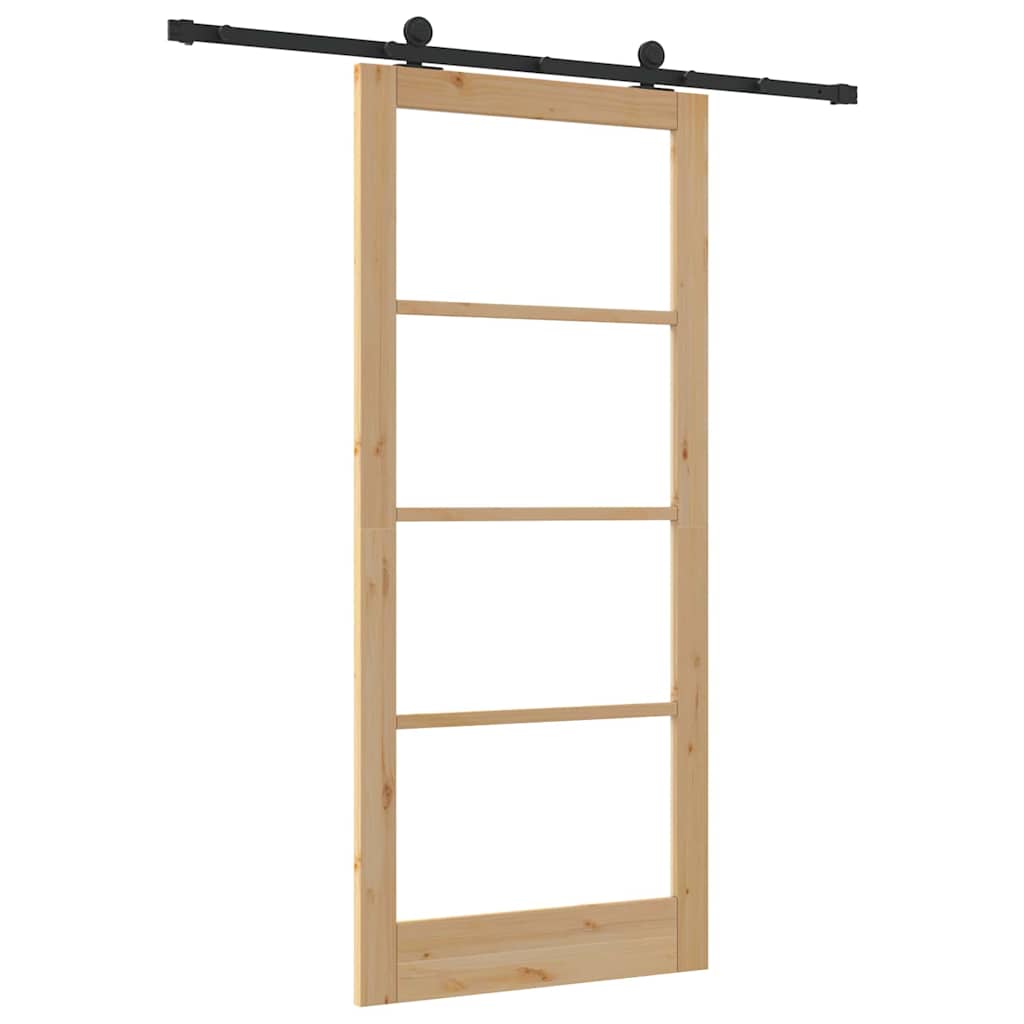 Klizna vrata ORKDAL Prirodna i crna 93 x 211 cm