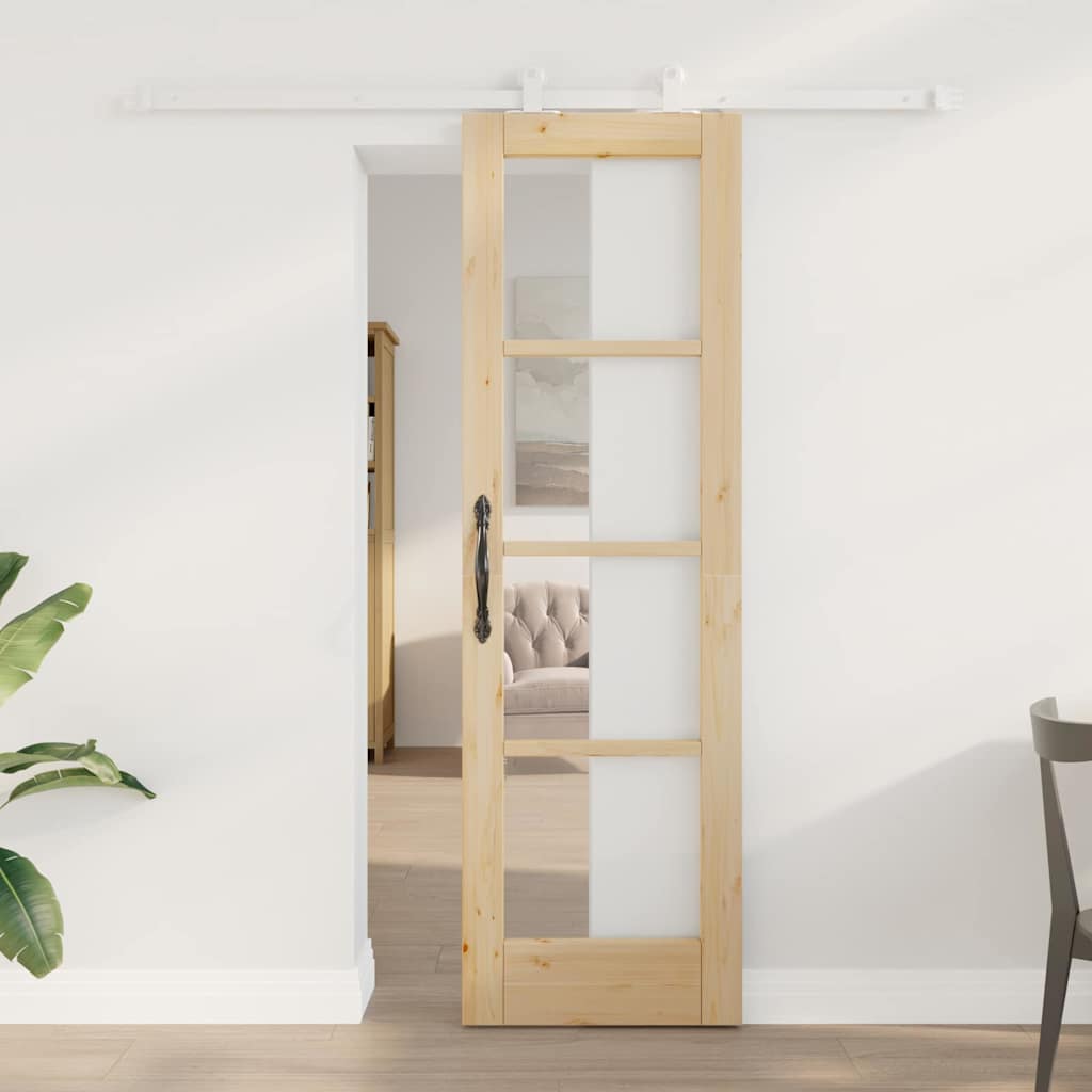 Klizna vrata ORKDAL 61 x 198,5 cm Masivna borovina i staklo