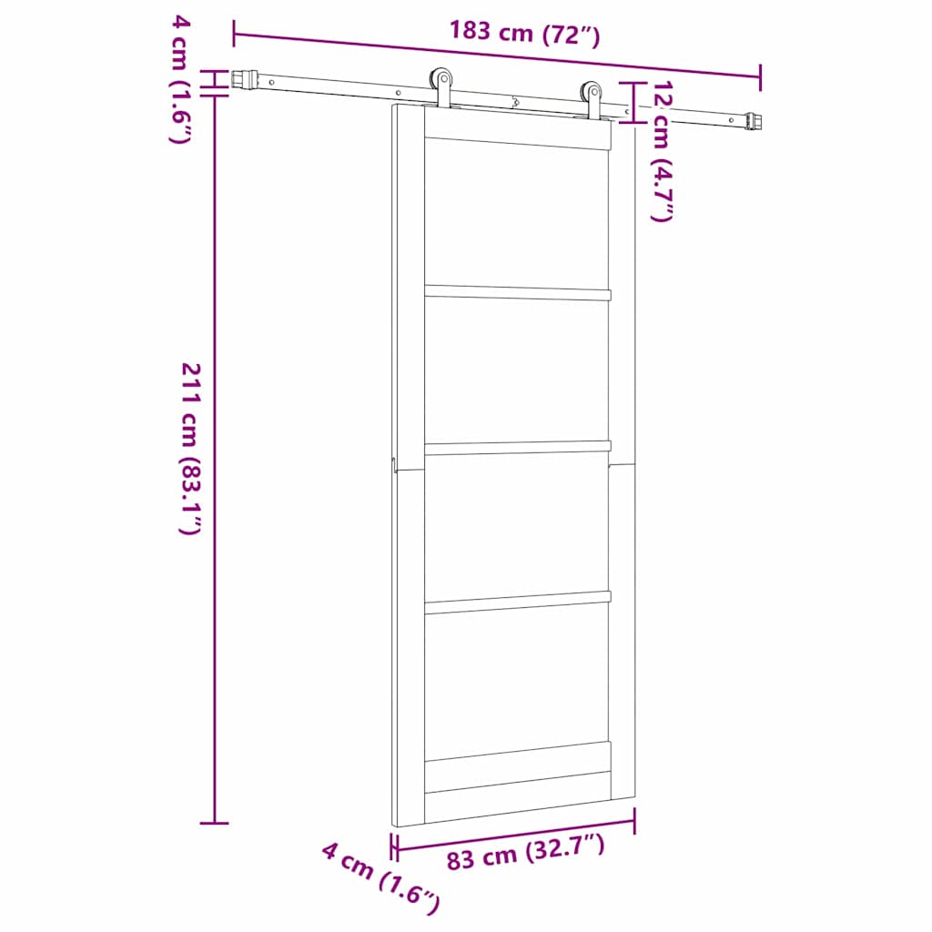 Klizna vrata ORKDAL Bijelo 83 x 211 cm