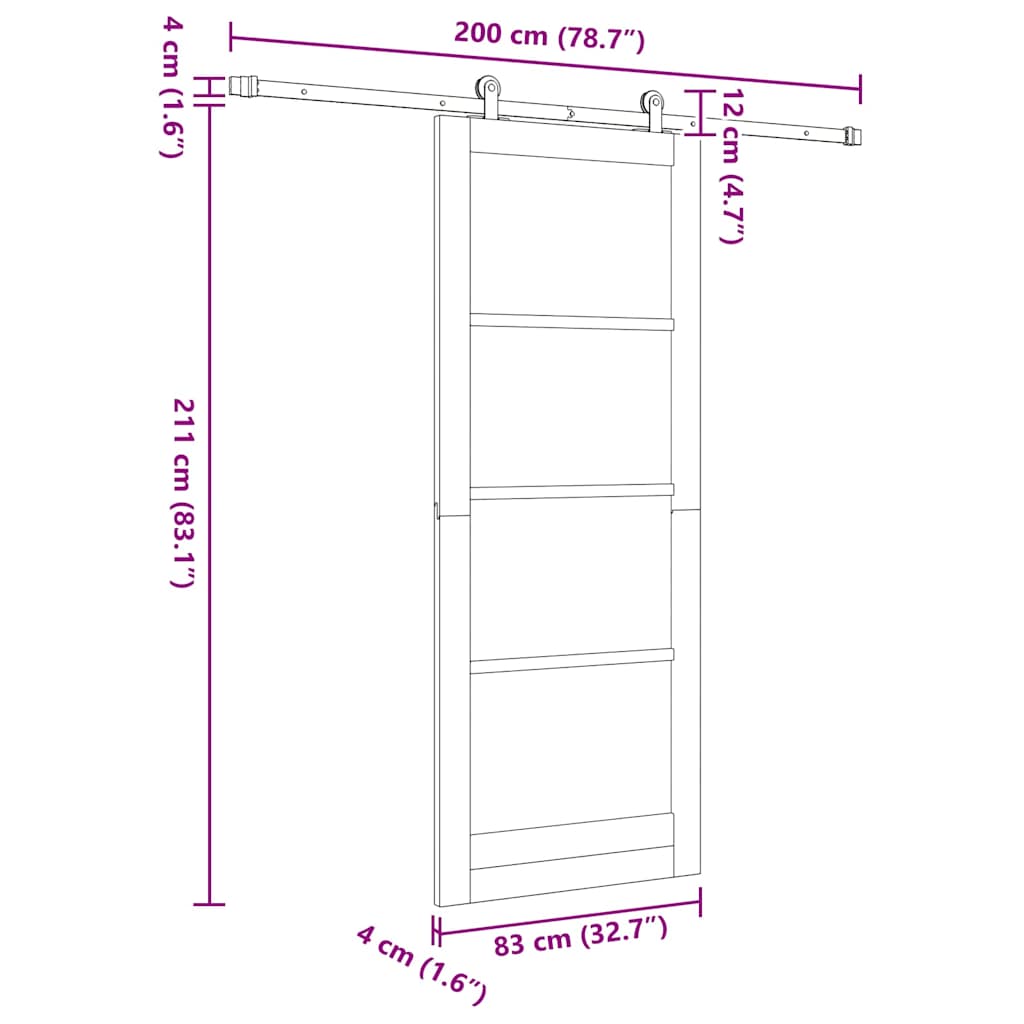 Klizna vrata ORKDAL Bijelo 83 x 211 cm